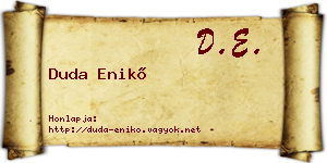 Duda Enikő névjegykártya